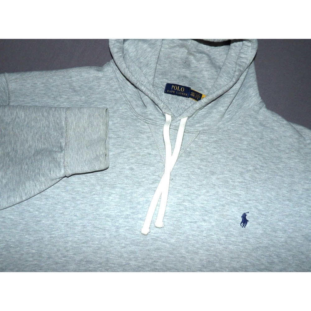 Polo Ralph Lauren Gray Pull Over Fleece Lined Hoodie Sweatshirt Men's 4XL Tal
